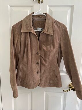 Live a Little Women's Suede Jacket in Taupe